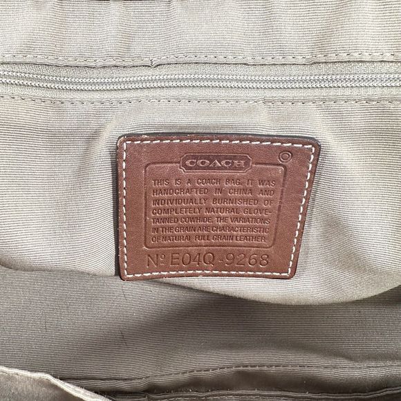 Vintage Coach Leather Hampton Satchel Hobo Handbag Brown - Picture 9 of 12